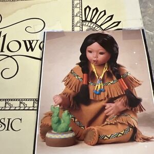 ARTAFFECTS  CACTUS FLOWER Porcelain Indian Doll With Cactus  The Danbury Mint